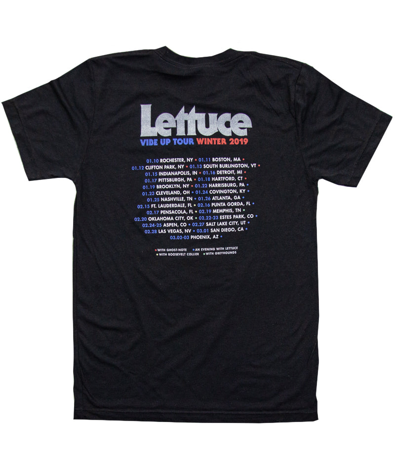 Lettuce Vibe Up Winter 2019 Tour Shirt (Black) Lettuce Merchandise