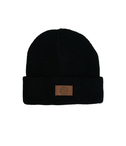 Lettuce Head Leather Patch Beanie (Black)