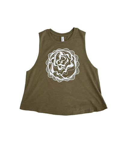 Lettuce Head Olive Green Womens Tank Top