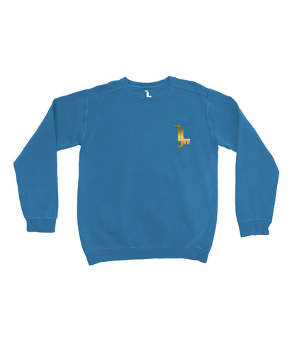 Lettuce Unify Embroidered Crewneck Sweatshirt (Blue)