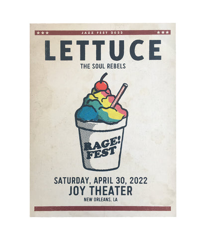 Lettuce Rage Fest 4/30/22 Limited Edition Poster