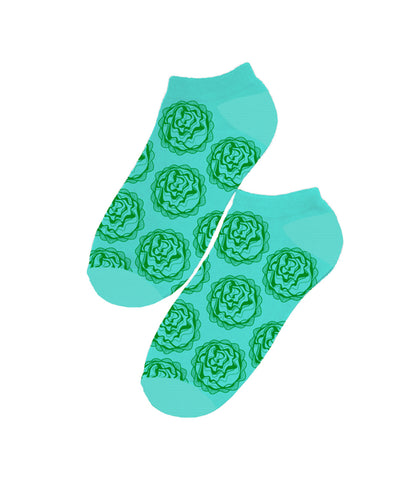 Lettuce Heads Green Ankle Socks